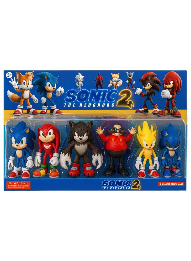 Sonic The Hedgehog Action Figures Set – 4.7-Inch Joint Movable Sonic Toys for Kids | Collectible Playset with Multiple Characters | Perfect Cake Toppers & Birthday Gift Figures for Boys & Girls | Durable Sonic Collectible Figurines - Image 2